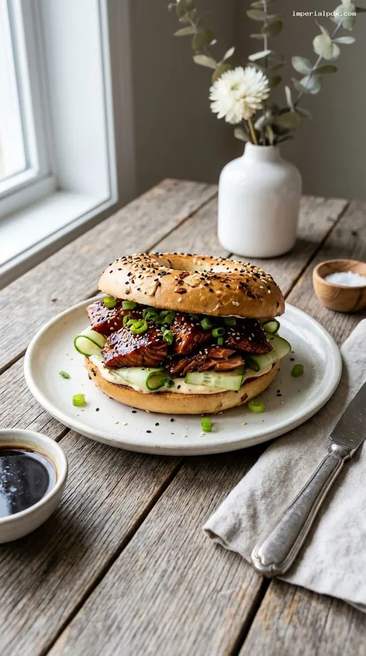 Demi-bagel au tataki de bœuf, création Mademoiselle Soline